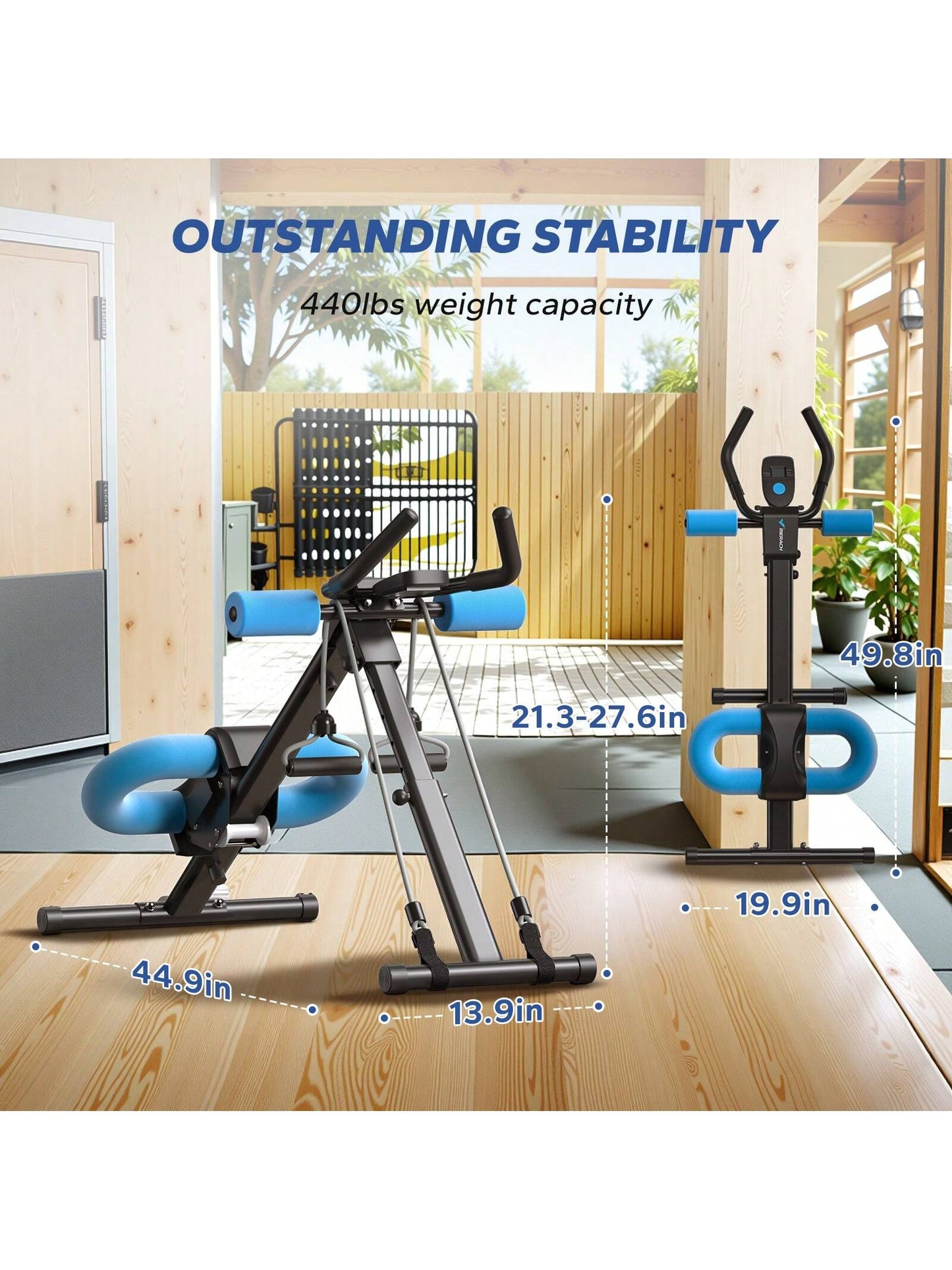 MERACH Ab Machine for Home Gym, Ab Workout Equipment, Other Waist & Abdominal Machine,Height Adjustable Ab Trainer, Foldable Fitness Equipment, Abdominal Trainers Ab Workout Machine