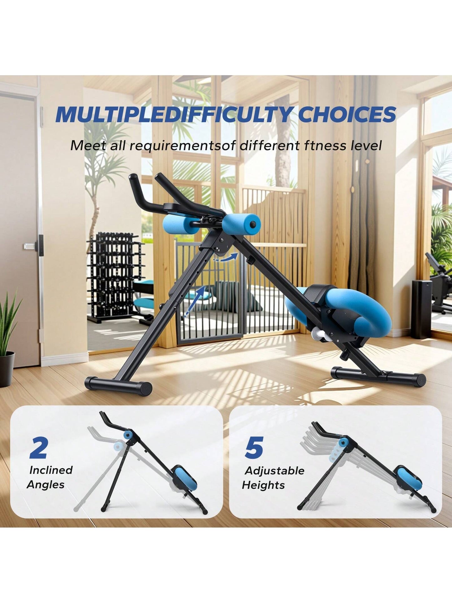 MERACH Ab Machine for Home Gym, Ab Workout Equipment, Other Waist & Abdominal Machine,Height Adjustable Ab Trainer, Foldable Fitness Equipment, Abdominal Trainers Ab Workout Machine