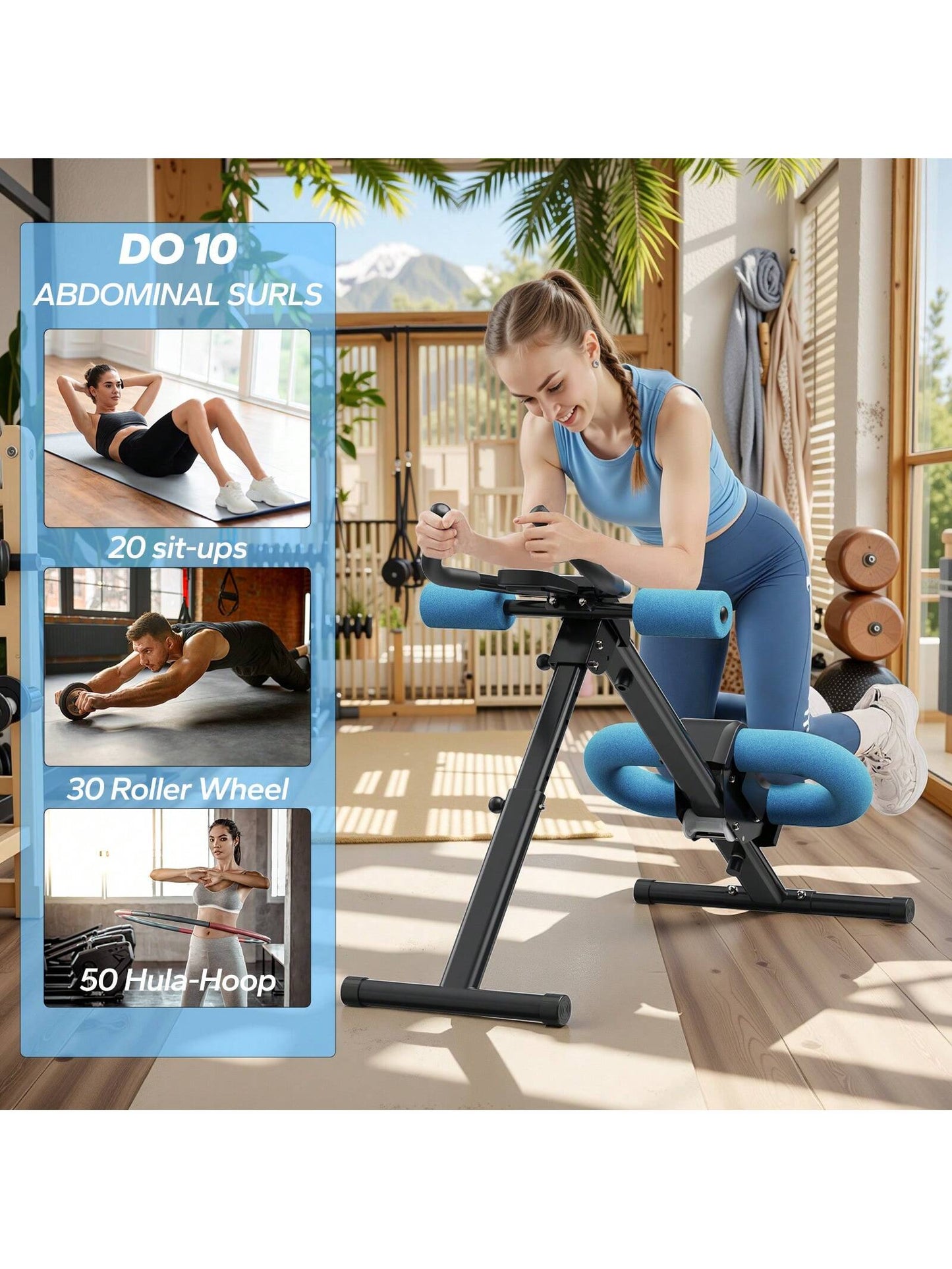 MERACH Ab Machine for Home Gym, Ab Workout Equipment, Other Waist & Abdominal Machine,Height Adjustable Ab Trainer, Foldable Fitness Equipment, Abdominal Trainers Ab Workout Machine